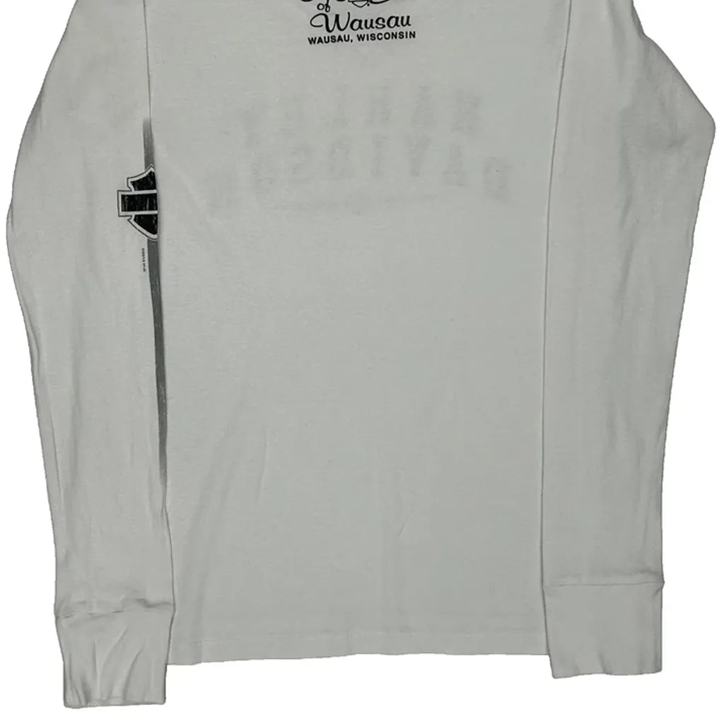 Women's White Cotton Long Sleeve T-Shirt Regular Fit Round Neck