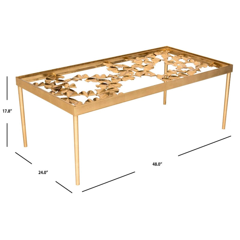 Antique Gold Leaf Coffee Table 48W x 24D x 18H