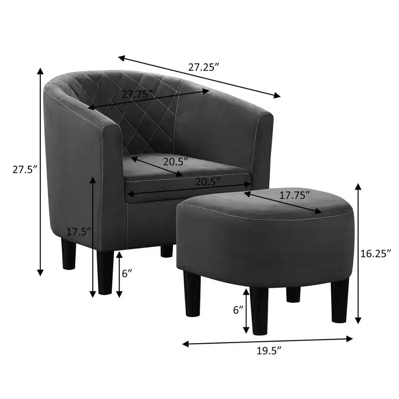 Breighton Home Take a Seat Roosevelt Accent Chair with Ottoman