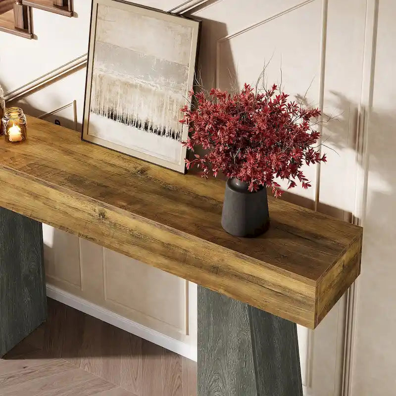 63-Inch Wooden Console Table for Entryway & Hallway