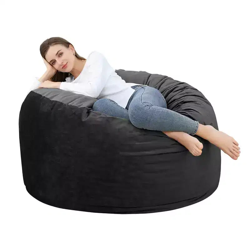 4 Ft Large Bean Bag Chair for Adults & Teens - Shredded Foam Fill, Soft Velvet Fabric