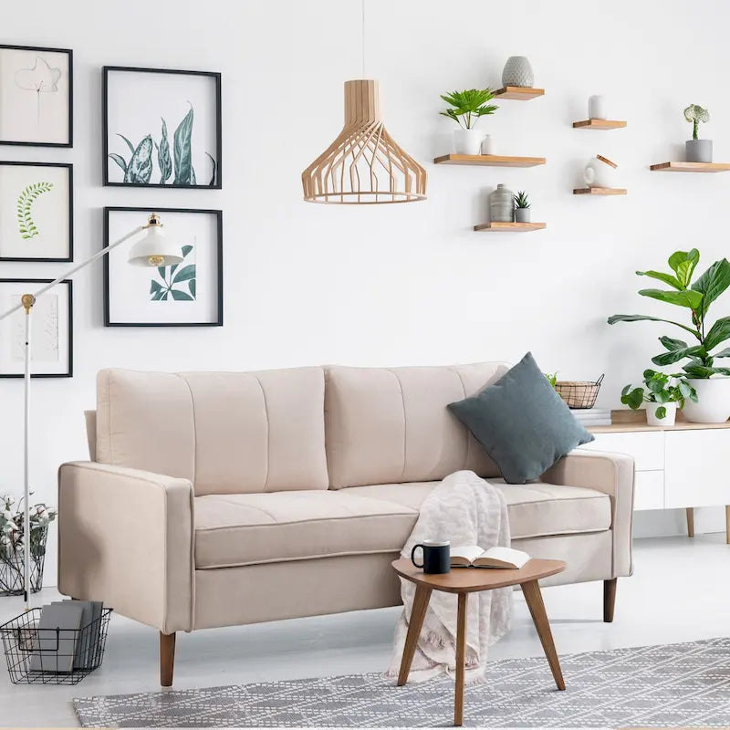 Convertible Sofa Couch with Cushioned Seat and Wooden Legs