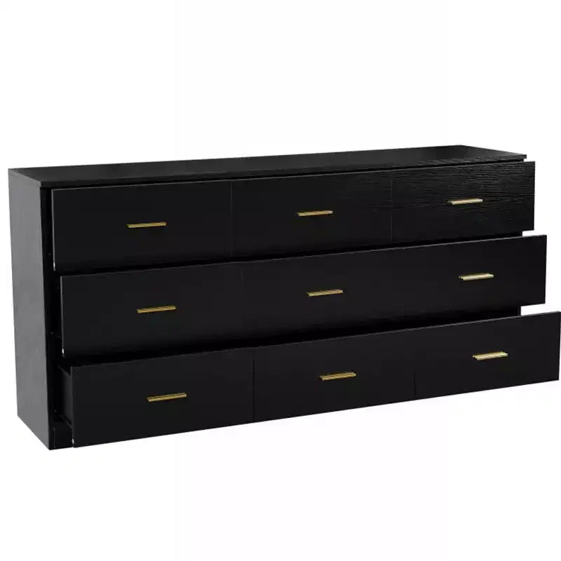8/9-Drawer Dresser with Gold Handles – Wide Bedroom Storage Chest