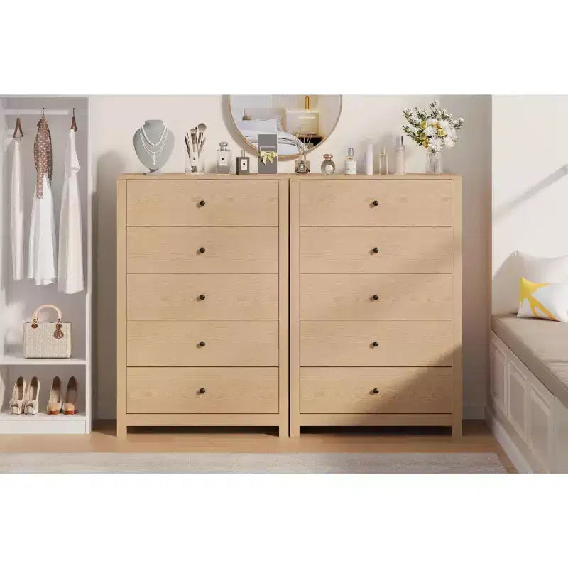 Dresser  Modern Simply Chest of Drawers, Wood Storage Dresser with Deep Drawers