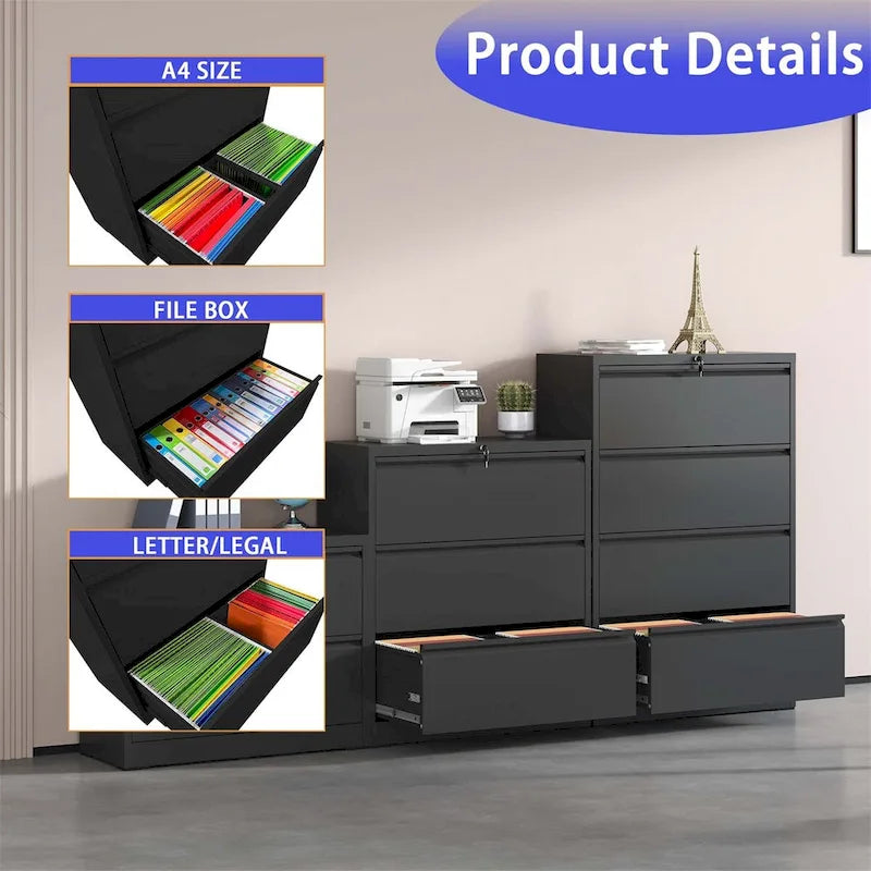Lateral File Cabinet 2 Drawer,with Lock,Lockable File Cabinet