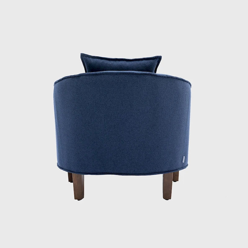 Mid-Century Modern Club Accent Chair with Tufted Back and Round Arms