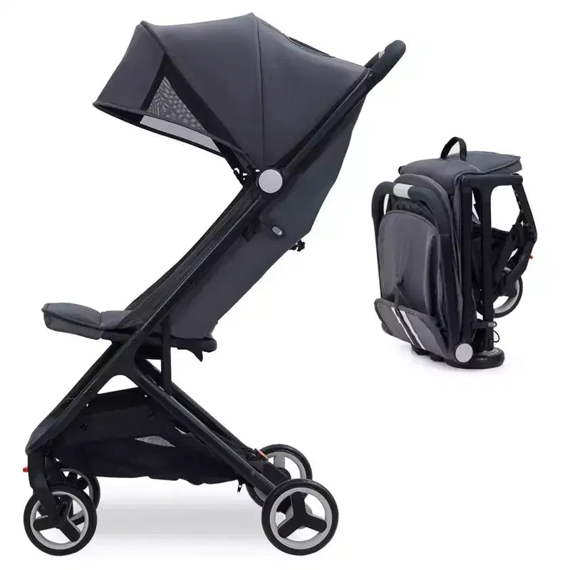 Compact Triple-Fold Baby Stroller with Canopy