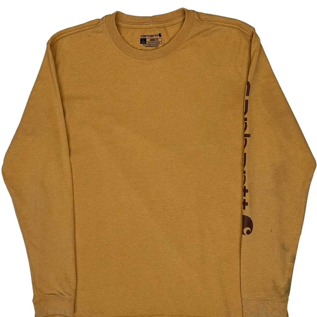 Long Sleeve T-Shirt Women Yellow Cotton Crew Neck Casual Large