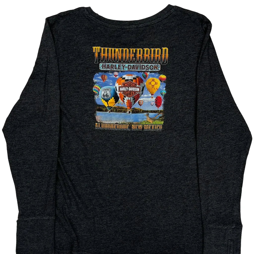 Graphic Long Sleeve T-Shirt XL Grey Cotton Blend Womens Regular Fit