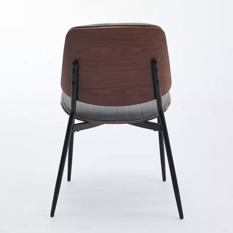 Set of 2 Mid-Century Upholstered Dining Chairs, Linen