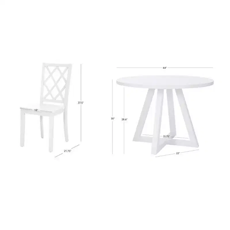 Powell 5pc Shelby Round Dining Set White