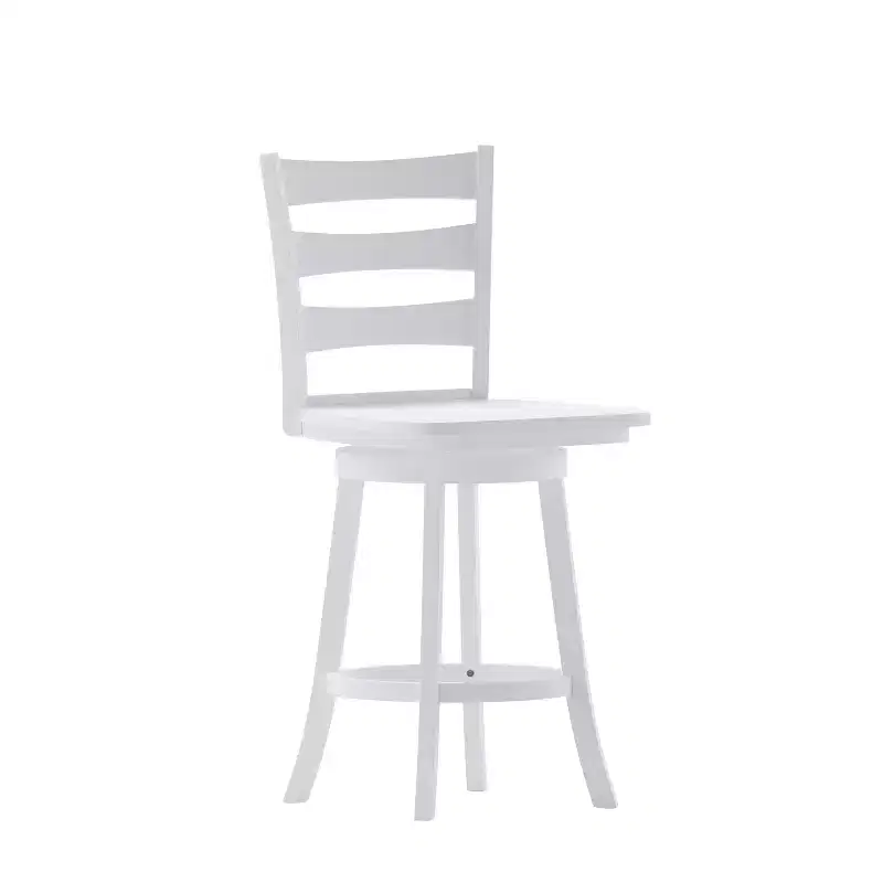 Emma and Oliver Classic Ladderback Counter Height Dining Stool with Wood Seat