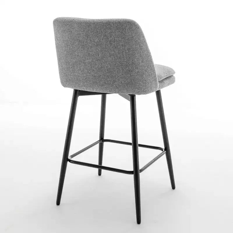 Counter Height Swivel Bar Stool, Linen & Matte Black