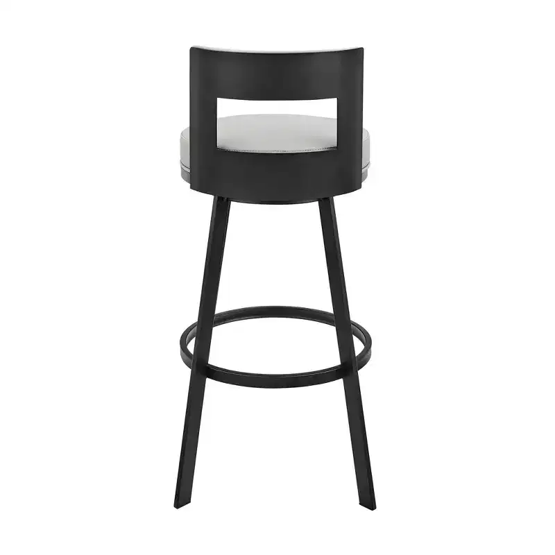Armen Living 26 Flynn Metal with Faux Leather Swivel Counter Height Barstool