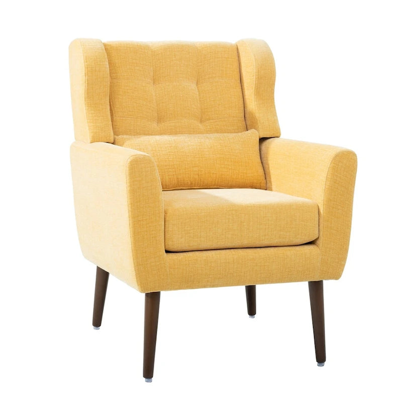 Mid-Century Modern Accent Chair with Waist Cushion