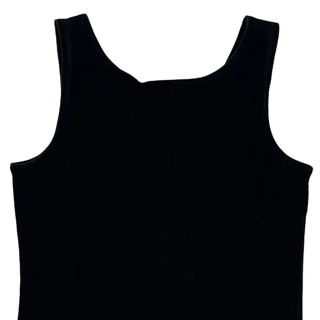 Women's Sleeveless Vest XS Black Cotton Casual Round Neck Regular Fit