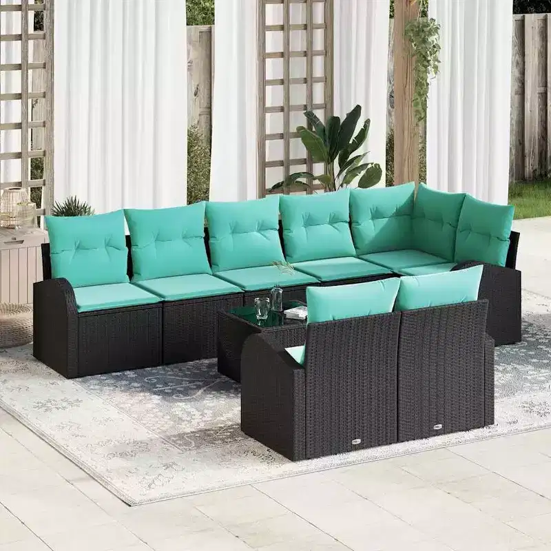 vidaXL Garden Sofa Set 8 pcs Poly Rattan