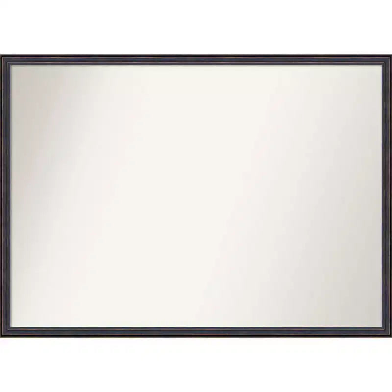 40 x 29 Non-Beveled Dark Bronze Scoop Wood Wall Mirror