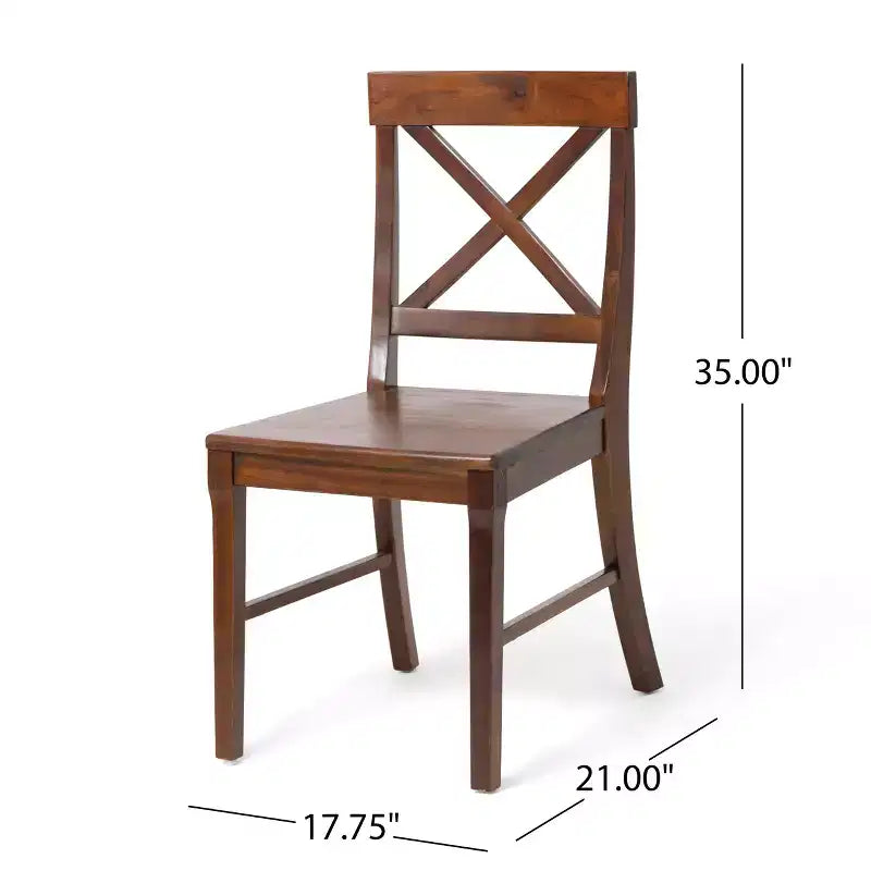 Christopher Knight Home Marseille Farmhouse Acacia Wood 7 Piece Dining Set with Rich Mahogany Chairs