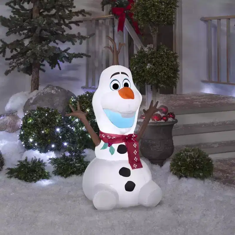 Disney Airblown Christmas Inflatable Olaf with Red Scarf - 48 in.