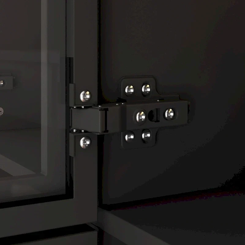 47.2 Wide Armoire LED Light All Glass Door Closet Cabinet Wardrobe