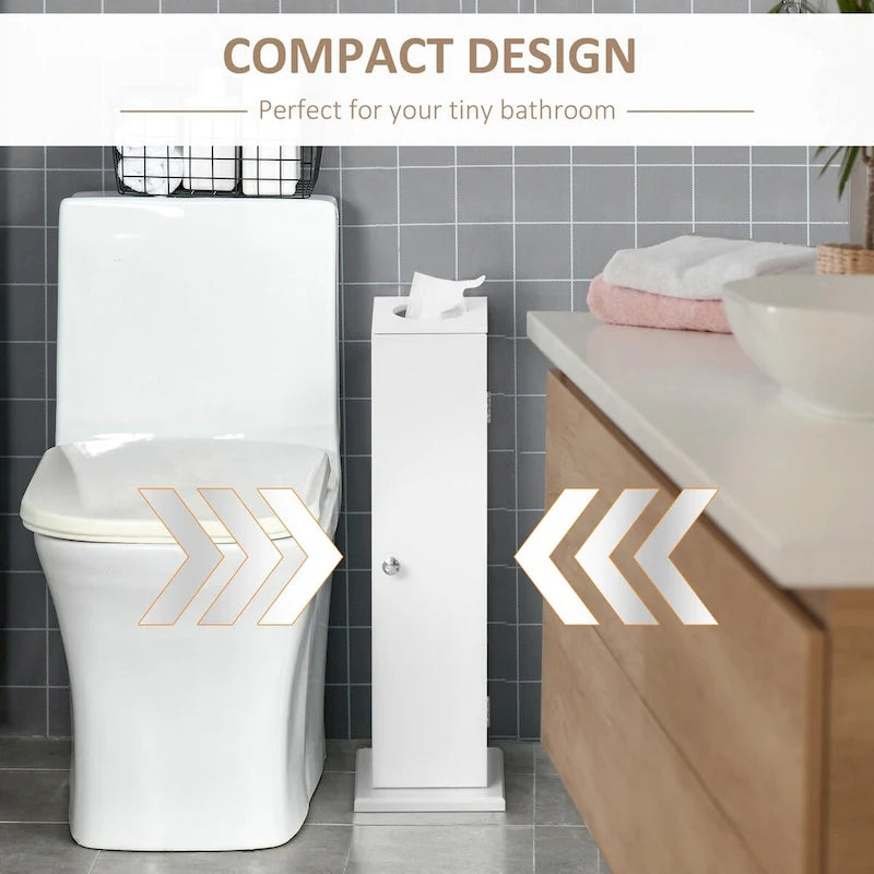 White Painted Corner Floor Cabinet with Door & Shelves, 1-Person