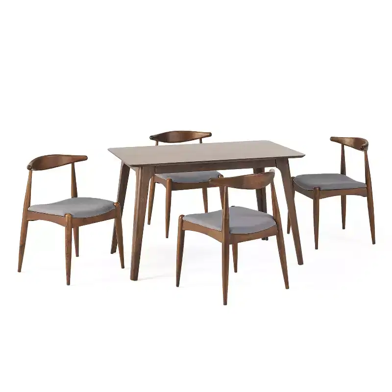 Christopher Knight Home Francie Mid Century Modern Fabric Upholstered 5 Piece Dining Set