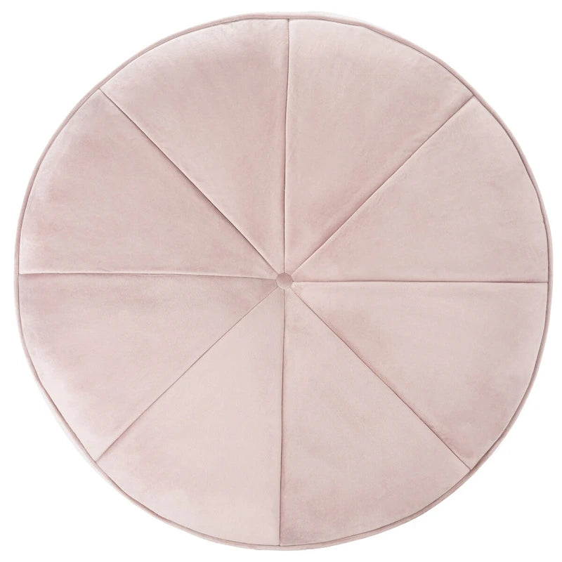 Round Velvet Pouf Ottoman �� Plush Seating Accent