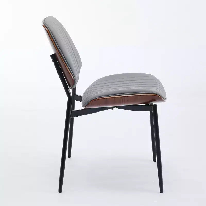 Set of 2 Mid-Century Upholstered Dining Chairs, Linen