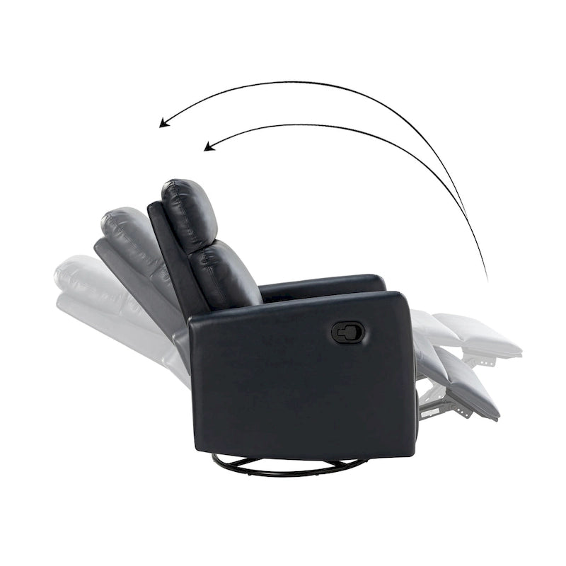 Manual Swivel Recliner with Metal Base