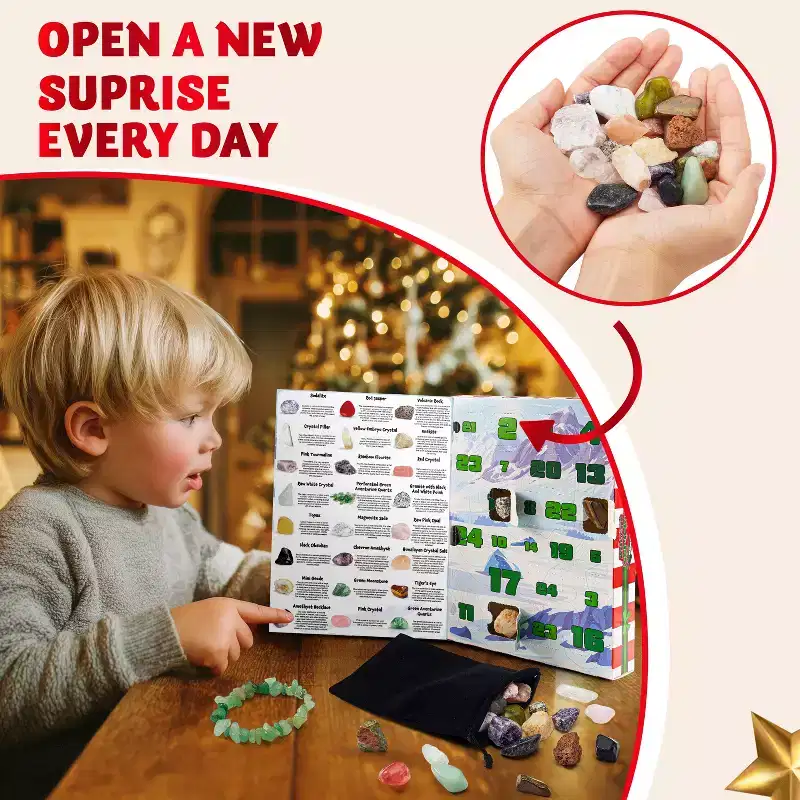 Joyfy 2025 Christmas Advent Calendar Gemstone Collection  24 Days of Geological Wonders!