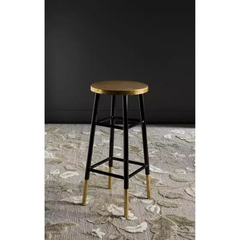 Emery Dipped Gold Leaf Bar Stool - FOX3230 - Safavieh Couture