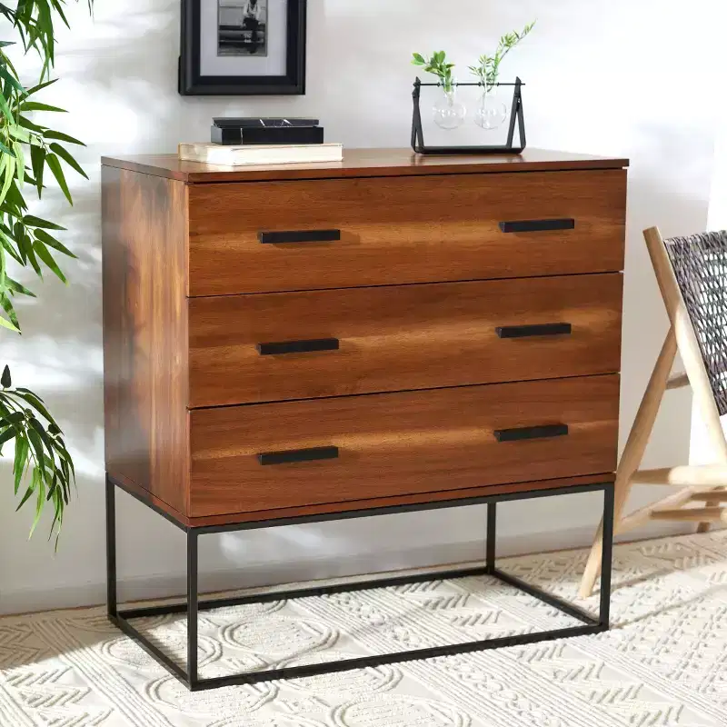Marquise 3 Drawer Chest - CHS5002 - Brown - Safavieh