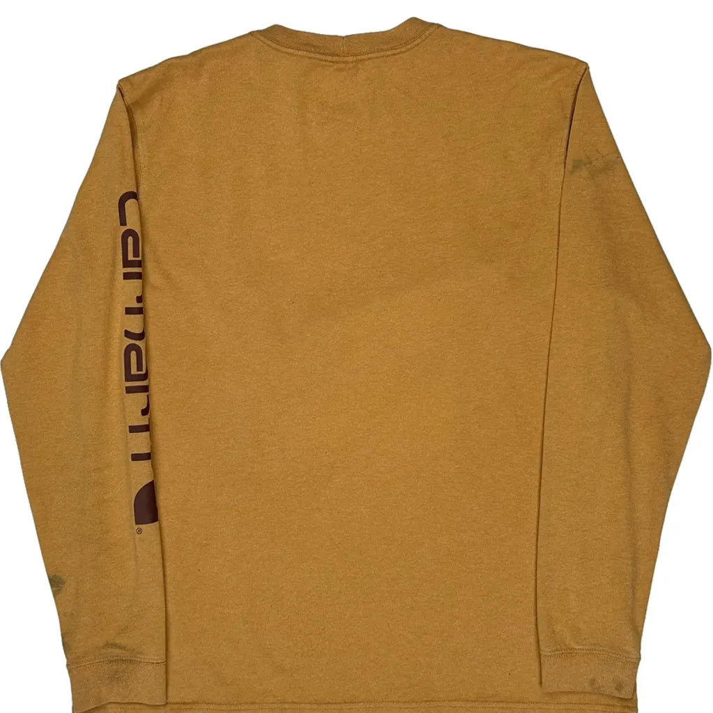 Long Sleeve T-Shirt Women Yellow Cotton Crew Neck Casual Large