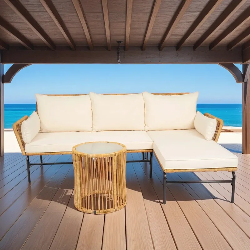 3PCS Patio Wicker Sofa Set
