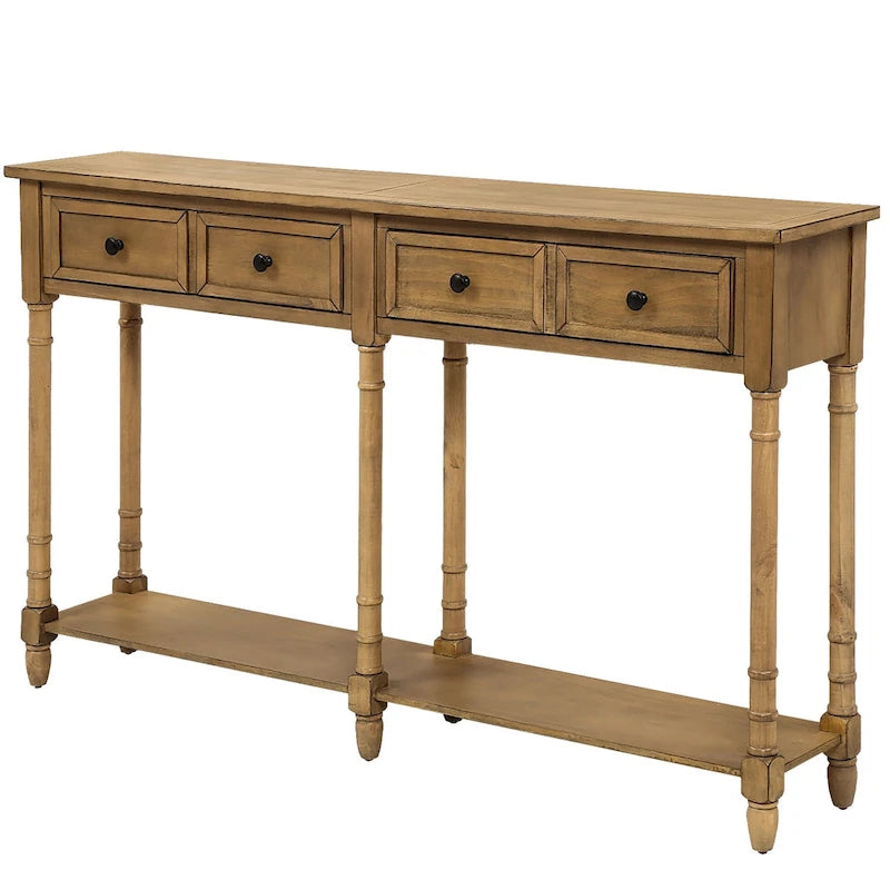 2-Drawer Console Table with Bottom Shelf