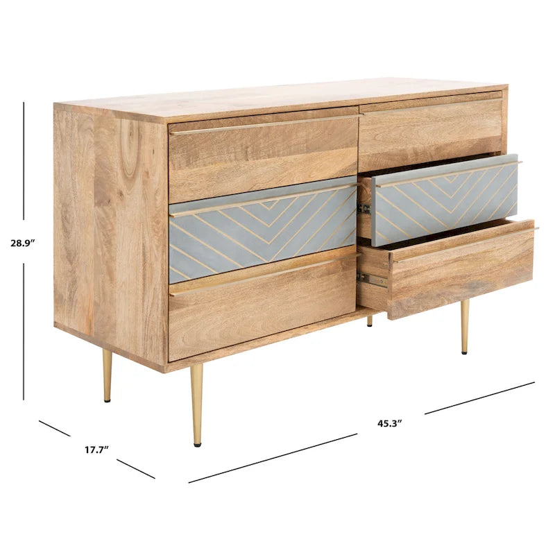Cement 6-Drawer Dresser