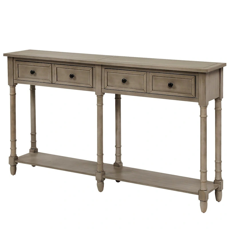 2-Drawer Console Table with Bottom Shelf