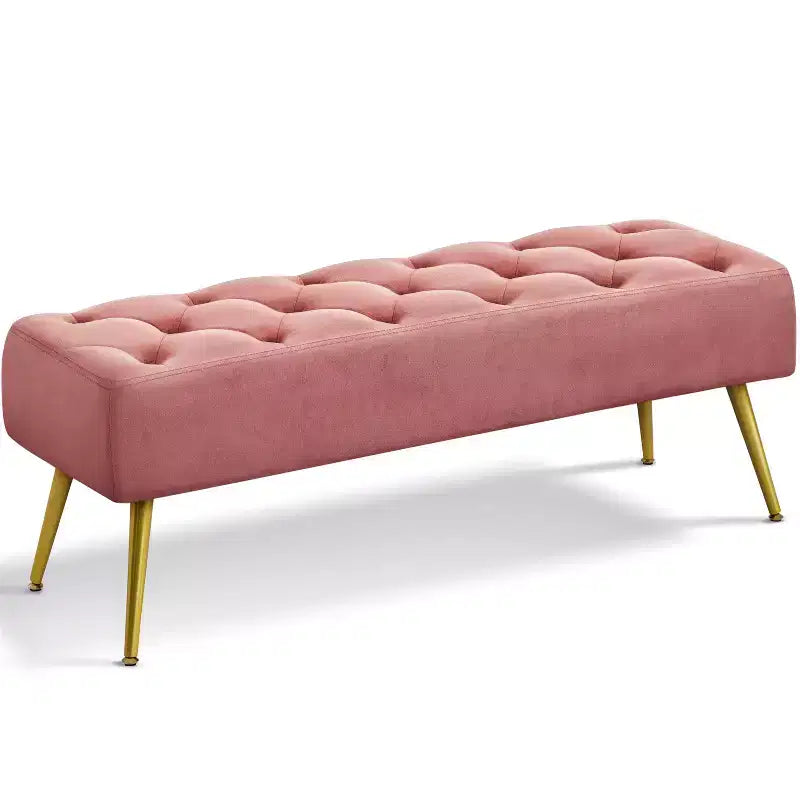 Modern Upholstered Button-Tufted Ottoman Footstool Bench for Bedroom