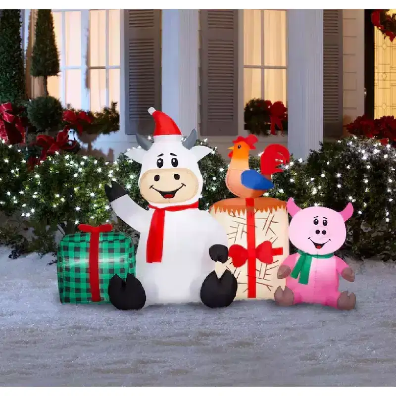 Holiday Living 6-ft Wide Lighted Barnyard Scene Christmas Inflatable