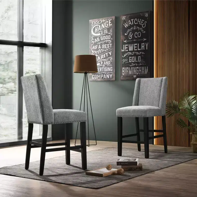 Carolina Living Set of 2 24 Laurant Upholstered Counter Height Barstools