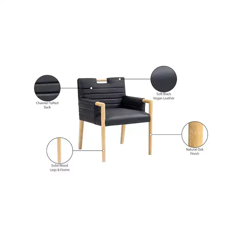 Vegan Leather Dining Arm Chair