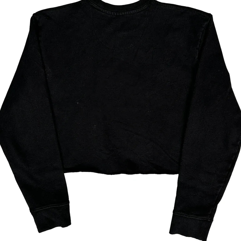 Cropped Sweatshirt - Large Black Polyester Blend
