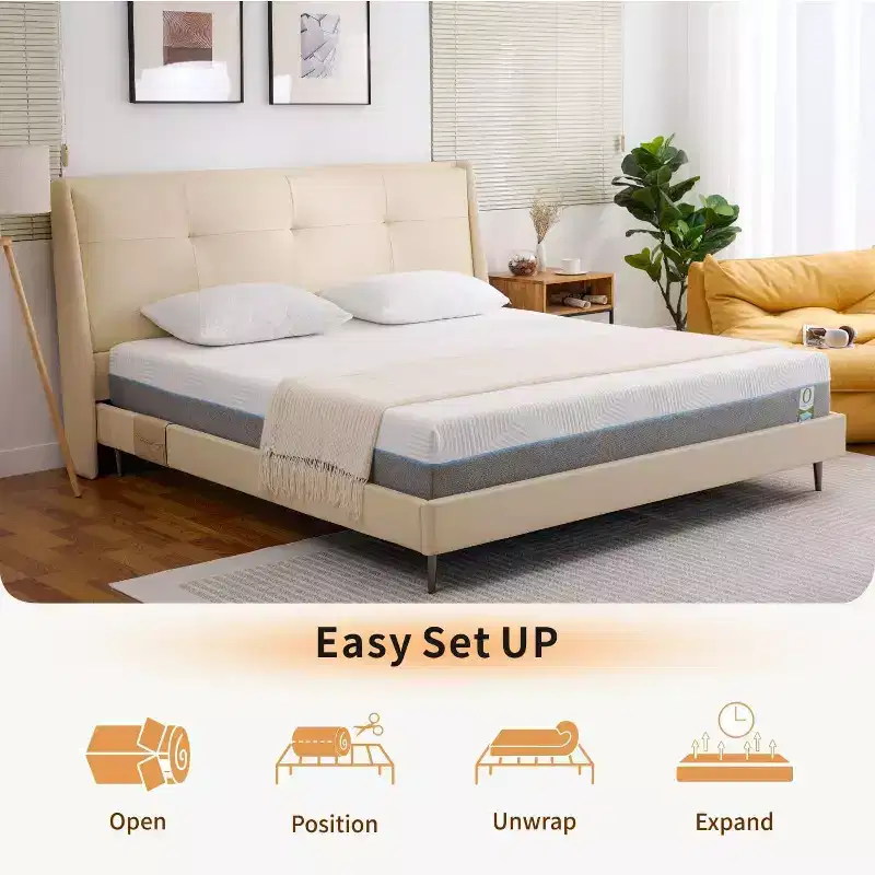 12 inch 6-Layer Firm Mattress for Side Sleepers, Cooling Gel Memory Foam Queen Size
