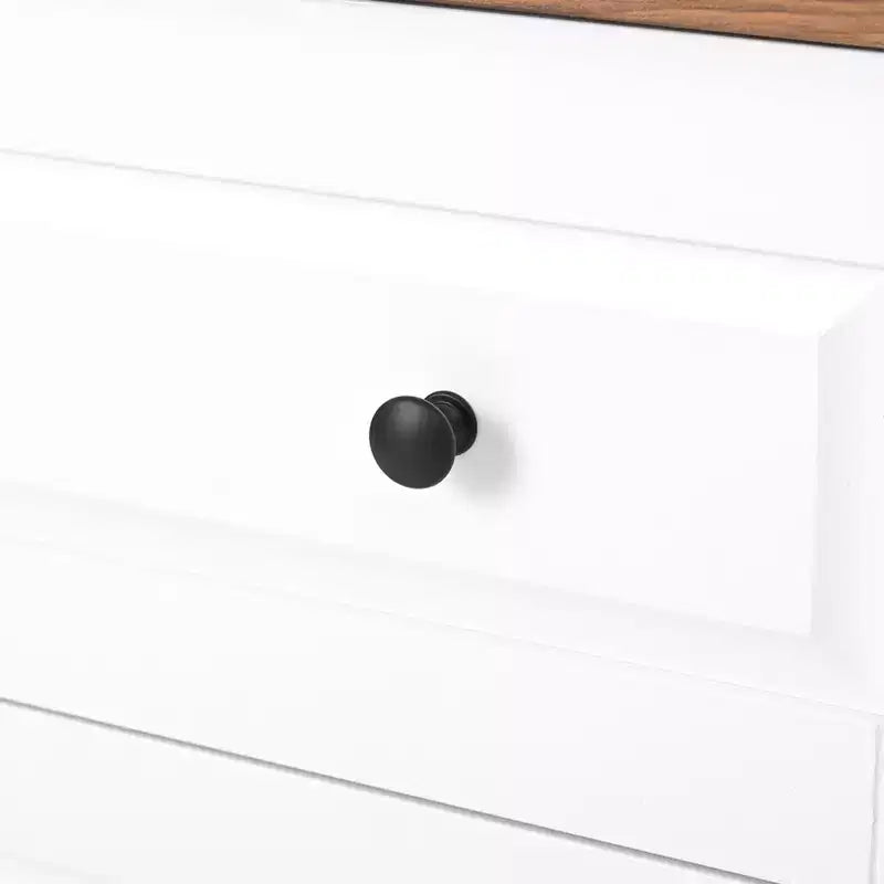 White Storage Chest, 4 Drawers with Brushed Handles
