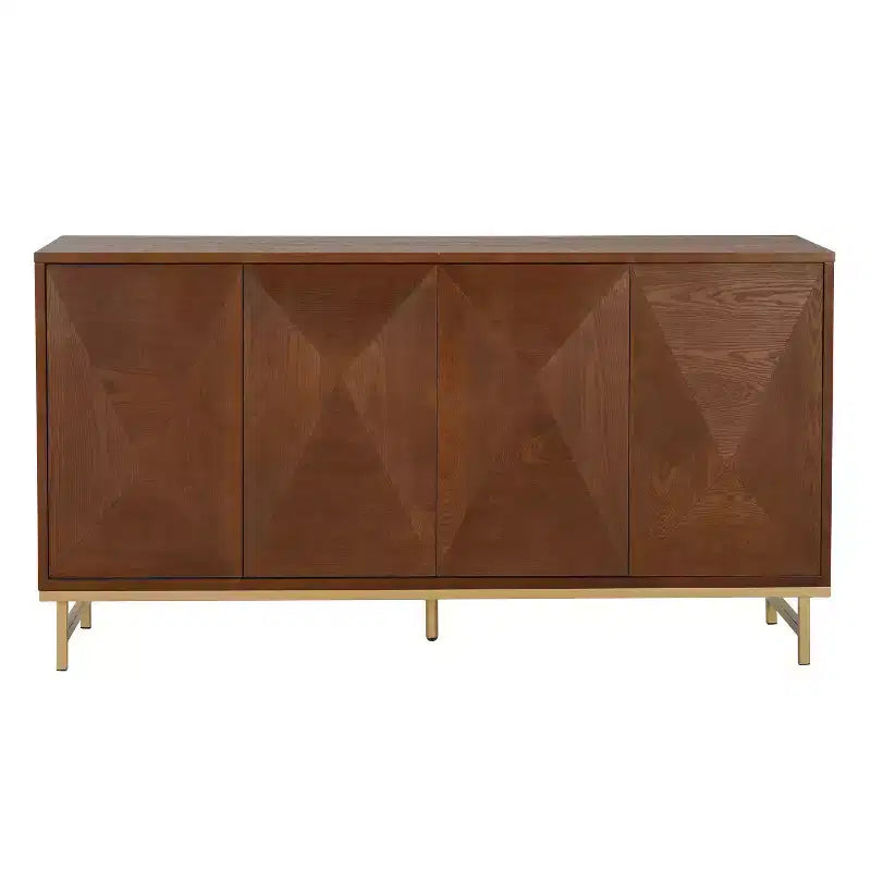 Modern Wide Handcrafted Sideboard with Adjustable Shelves