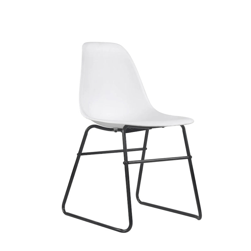 Modern Armless Dining Chairs with Iron Legs, Set of 2
