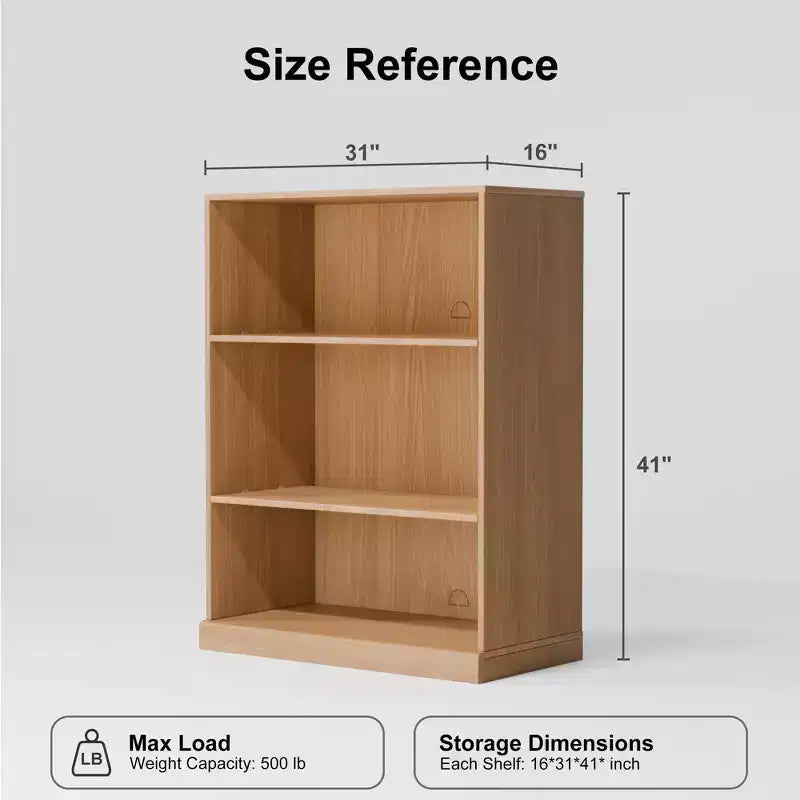 PexFix 41x31x16 Doorless Wood Bookshelf Storage Cabinet Bookcase&Office Cabinet for Kitchen Bedroom Entryway Living Room Dinning Room Natural