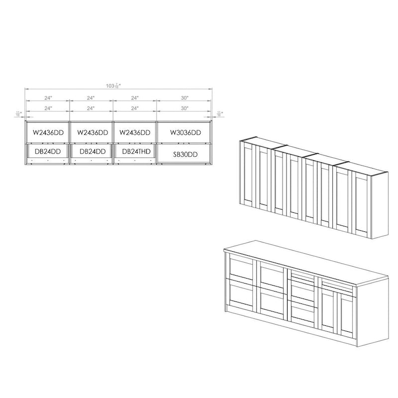 Kitchen Base Cabinet 8.5 Ft Wide �C 103x24
