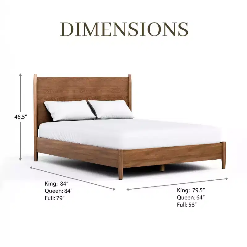 HOMES: Inside + Out 3pc Full Riverstone Mid-Century Modern Bedroom Set with 2 Nightstands Walnut